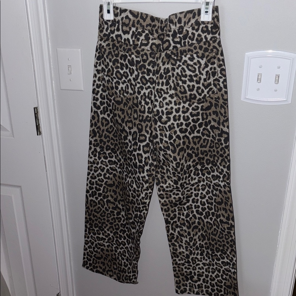 Girls NWT Leopard Print Wide-Leg Pants - Picture 5 of 5